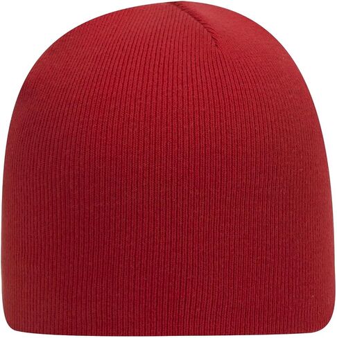 1 Pack 9 Inch Cuffless Knit Beanie Hat Cotton Blend Acrylic Stretch Winter Cap - Red in Saudi Arabia