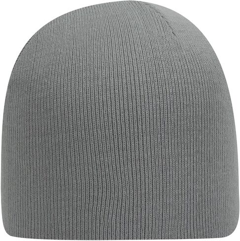 1 Pack 9 Inch Cuffless Knit Beanie Hat Cotton Blend Acrylic Stretch Winter Cap - Gray in Saudi Arabia