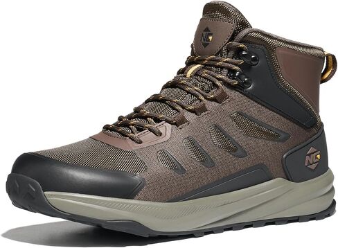 NINGO Men's Waterproof Wide Toe Box Hiking Shoes, Comfortable Zero Drop Hiking Boots, Lightweight Outdoor Ankle Work Boots for Camping, Fishing, Walking, Mountaineering in Kuwait