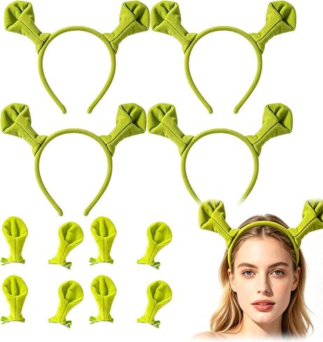 Ogre Ears, Halloween Ears, 12 Pcs for Costume Parties and Theater Performances, Green Ears Ideal for Themed Celebrations and Fantasy Cosplay Activities in Saudi Arabia