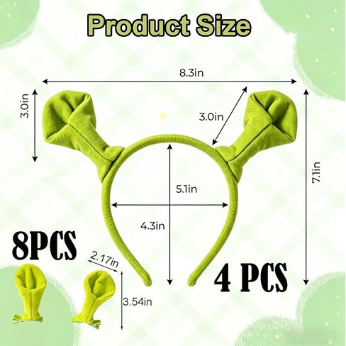 Ogre Ears, Halloween Ears, 12 Pcs for Costume Parties and Theater Performances, Green Ears Ideal for Themed Celebrations and Fantasy Cosplay Activities in Saudi Arabia