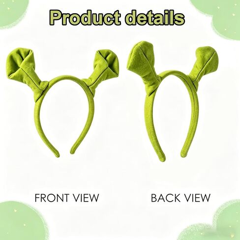 Ogre Ears, Halloween Ears, 12 Pcs for Costume Parties and Theater Performances, Green Ears Ideal for Themed Celebrations and Fantasy Cosplay Activities in Saudi Arabia
