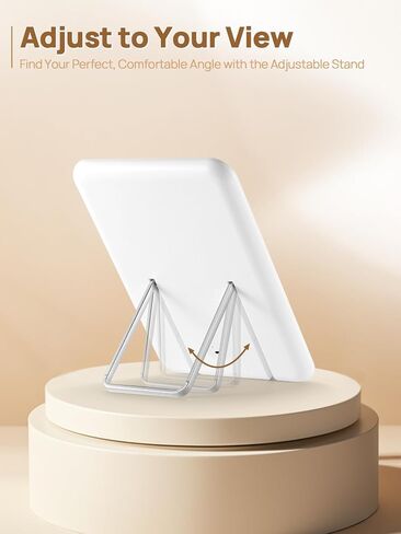 OMIRO Lighted Makeup Mirror with 10X Magnifying Mirror, 8 x 5 inches Desk Mirror with Adjustable Stand and 3 Lighting Modes for Shaving and Travelling, White in Saudi Arabia