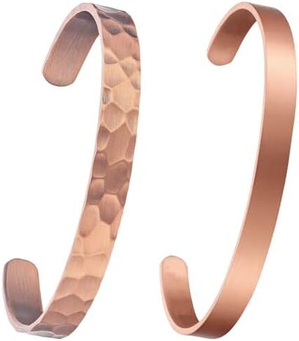 Pure Copper Bracelet – Copper Bracelet for Men & Women – 100% Solid, Raw & Uncoated Handmade Hammered Tibetan Cuff Bangle（Set10 in Saudi Arabia