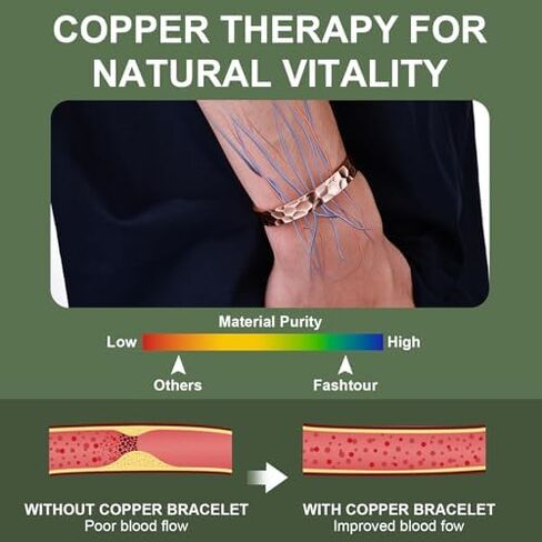 Pure Copper Bracelet – Copper Bracelet for Men & Women – 100% Solid, Raw & Uncoated Handmade Hammered Tibetan Cuff Bangle（Set10 in Saudi Arabia