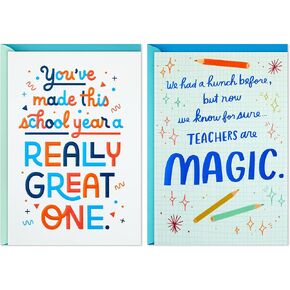 Hallmark Thank You Cards, Teachers are Magic (2 Cards with Envelopes) for Teacher, Principal, Coach, Admin, Mentor