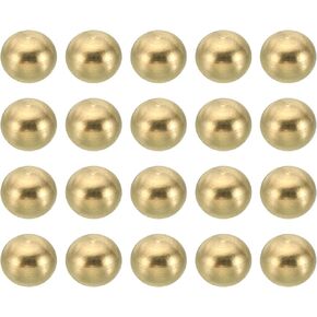 PATIKIL M6x1 Thread Cap Nuts Knob, 20 Pack Brass Ball Lamp Decoration Screw Caps Nut Cover Nut for Furniture Lighting or DIY Project 12mm