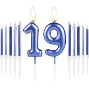 iNINGER Gold 24th Birthday Number Candles,Gold Long Stick Candles,Number 24 Candle Cake Cupcake Toppers for Girl Boy,Gold Candles for Cake,Birthday Party Wedding Anniversary Decorations
