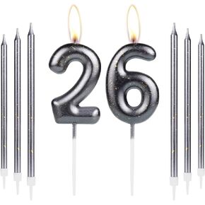 iNINGER Gold 24th Birthday Number Candles,Gold Long Stick Candles,Number 24 Candle Cake Cupcake Toppers for Girl Boy,Gold Candles for Cake,Birthday Party Wedding Anniversary Decorations