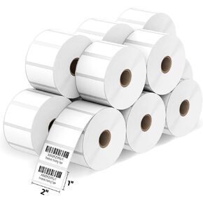 1 Roll 4" x 3" Direct Thermal Labels for Barcodes Postage Address Shipping Labels Compatible with Rollo & Zebra Desktop Printers Adhesive - 500 Labels/Roll