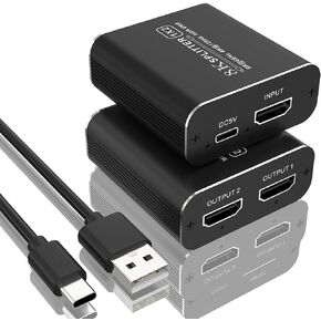 مقسم HDMI 8K 1 في 2 مخرج، 8K@60 هرتز 4K@120 هرتز HDMI2.1 مقسم 1x2 HDMI نسخة ناسخة مع 48 جيجابت في الثانية، HDR ديناميكي، وضع VRR، لألعاب Xbox PS5 PS4 PC Roku Fire TV in Kuwait