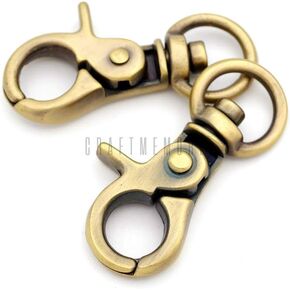 CRAFTMEMORE Swivel Trigger Snap Hooks Quality Metal Clips Lobster Clasp 1-7/8" Long 4 Pack SC07 (Brushed Brass)