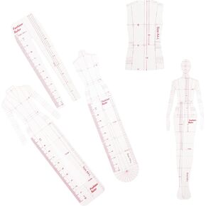 1 Set Fashion Clothing Drawing Template Ruler Women Sewing Patchwork Rulers Humanoid Patterns Design for Dressmaking and Tailoring