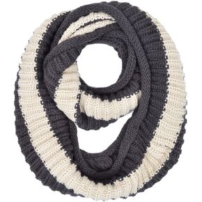 TrendsBlue Premium Winter Knit Striped Infinity Loop Circle Scarf