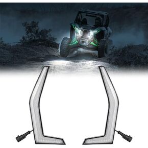 KEMIMOTO Fang Lights KRX 1000 Front LED Street Legal Light Kits Compatible with Kawasaki Teryx KRX 1000 2020 2021 2022 2023 2024, LED Grille Accent Lights, Front Led Lights Grill Lamps