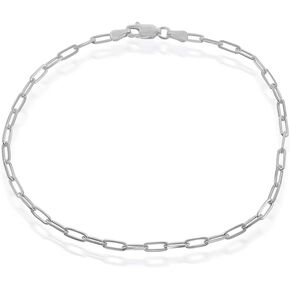 خلخال من الفضة الإسترلينية من Beaux Bijoux، أساور الكاحل مطلية بالذهب أو الروديوم للنساء والفتيات المراهقات، صناعة إيطالية 2.8 مم 80 قياس 9 بوصة