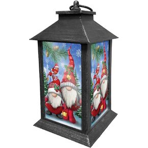 Winter Gnomes Winter Lantern 13.5" x 5.5" x 5.5" Briarwood Lane