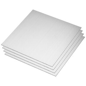uxcell 304 Stainless Steel Sheet, 0.03" x 6" x 6" Brushed Finish - Good for Industry, Machinery, DIY Projects, and Home Decoration 4pcs