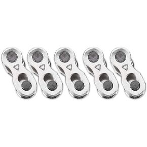 GLOGLOW 5 Pairs Bicycle Links, Heavy Duty Bike Quick Release Chain Master Link Magic Joint Connector 8/9/10 Speed as Outdoor Spares(8/7/6 speed)