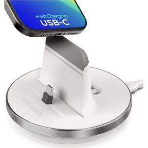Encased USB C Non-Wireless Charging Stand for iPhone 15/15 Pro Max - Fast Charging Wired Desktop Charger, Type-C Connector (White)