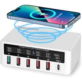 Charging Station, 100W6Port Usb Charging Station, Multiple Usb Charger Station, Charging Station for Multiple Devices, Multi Usb Charging Station, Chargers for Multiple Devices, Multi Charging Station