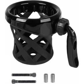 Motorcycle Cup Holder Handlebar Cup Holder Drink Cup Holder for Harley Dyna Sportster XL 883 1200 Softail Fat Boy Touring Road King Electra Street Tour Glide (Black)
