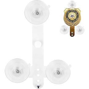 MvToe Police Shield Holder for Car Window, adapted to PBA FOP FMBA Shields, 3 Suction Cups Support The Police Shield, Does Not Contain The Police Badge Only Holder in Kuwait