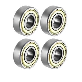 uxcell 696ZZ Deep Groove Ball Bearing Double Shield 696-2Z 1080096, 6mm x 15mm x 5mm Carbon Steel Bearings (Pack of 4)