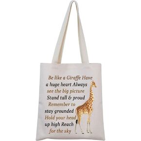 Giraffe Canvas Tote Bag Giraffe Lover Gift Giraffe Gift Giraffe Reusable Bag Giraffe Themed Gift Animal Lover Gift