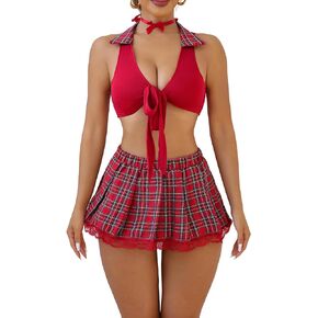 Women's Lingerie Set.2 Piece School Girl Outfit.Costumes For Role Play.An expression of fire and passion. in Saudi Arabia