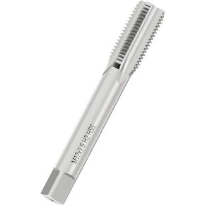 FOCMKEAS Metric Machine Tap M12 x 1.5, HSS 6542 Screw Tap H2, 3 Straight Flutes Thread Hole Repair Tools, Screw Milling Threading Machinist Repair(M12 x 1.5mm)