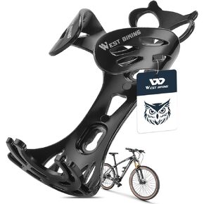 WEST BIKING Owl Water Bottle Cage, Durable Ultra-Light and Plastic Bike Water Bottle Holder with Screws Tool, Universal Bike Cup Holder Rack for MTB, Road Bikes