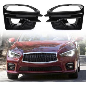 Fog Light Covers,Front Bumper Fog Lamps Bezel Cover Trim,Fog Light Covers Replacement compatible with Infiniti Q50Sport /Q50S 2014 2015 2016 2017, IN1038106 IN1039106, 622574GA1A 622564GA1A