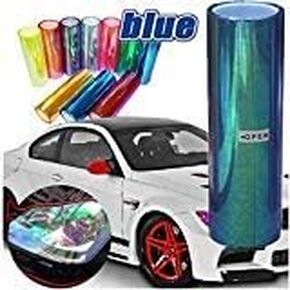 DIYAH 12 X 48 inches Self Adhesive Shiny Chameleon Headlights Tail Lights Fog Lights Films,Film Sheet Sticker,Tint Vinyl Film (Clear)