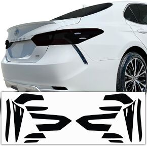 BOGAR TECH DESIGNS - Complete Full Headlight and Taillight Precut Overlay Tint Kit with Tools Compatible with Toyota Camry 2018-2022, Dark