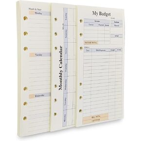 2023 Weekly & Monthly Planner & A5 Size 6-Hole Budget System Refill, 5.6"x8.3", for A5 Budget Binder, Budgeting Cash Envelopes Wallet, Calm colours) (A5, Calm colours)