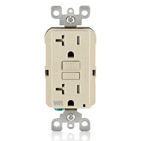 Leviton GFWT1-E Self-Test SmartlockPro Slim GFCI Weather-Resistant and Tamper-Resistant Receptacle with LED Indicator, 15 Amp, Black