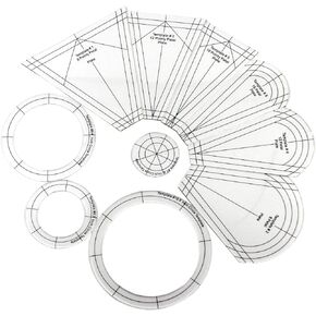 AMLESO 10 Pieces Plate Template Multifunction Patchwork Ruler for Pattern Maker Dressmaking DIY Measure Kit Perfect Precision