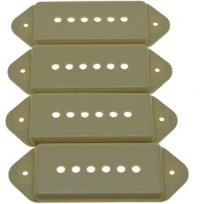 KAISH Pack of 4 Black ABS Plastic P90 Dog Ear Pickup Covers Dog Ear Guitar Pickup Cover Pole Spacing 1-15/16"(49.2mm)