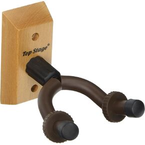TopStage JX15-NAT Top Stage Home and Studio Guitar Keeper (Hanger) Stand Holder Rack w/Hardwood Base Wall Mount, JX-15