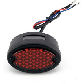 Mini LED Oval-Shaped Tail Light Cat Eye Rear Brake Light Stop Light For Motorcycle Bike bicycle Customs (Black)