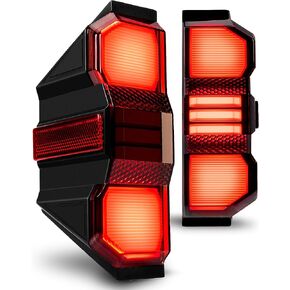 TRUE MODS LED Brake Tail Light for Polaris Ranger Crew 530 570 900 1000 General XP Pro XD UTV [Side Marker Reflector] [Diffused Running Light] [Tri-Stripe Design] 2412774 2411866 Replacement - Smoked