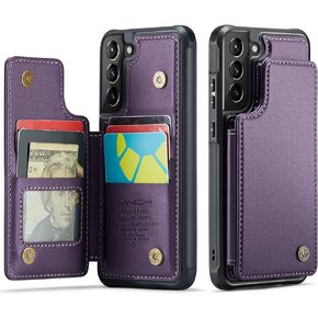for Samsung Galaxy S21 Plus Case with Card Holder, for Samsung S21 Plus Wallet Case for Women Men with RFID Blocking, Durable Kickstand Shockproof Case for Galaxy S21 Plus 5G, Purple