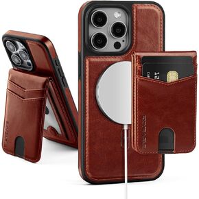 for Compatible Magsafe Magnetic 2 in 1 Detachable iPhone 13 Pro Max Wallet Case,for Women Men,PU Leather RFID Blocking Credit Slots Kickstand,for Apple 13 Pro Max,Black