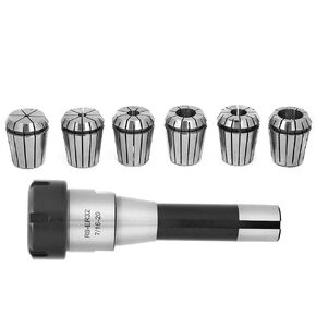 ER32 R8 Collet, ER32 Collet Chuck R8 ER32 Collets CNC Milling Collet Chuck Holder 1pc with Spring Collets 6pcs