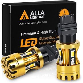 Alla Lighting 3457 4157 3157 Switchback LED Bulbs, Dual-Color Amber Yellow Turn Signal Lights/6000K White Parking Light/DRL 3157 A 3457NA 4157 NA 3757NA 5702AK 3057