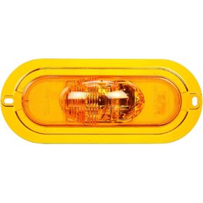 Truck-Lite 60420Y 60 Series LED Yellow Oval Side Turn Signal (Yellow Flange Mount, Fit 'N Forget S.12V, 6 Diode)
