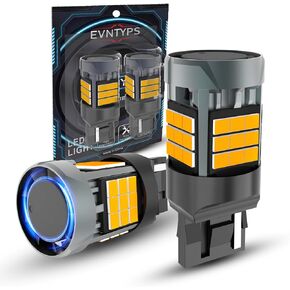 evntyps 7440 LED Turn Signal Bulb With Built in resistor CANBUS Error Free,2200K 4000LM Super Bright 7440A LED Bulb Amber Yellow Anti Hyper Flash,T20 7441 W21W WY21W LED Blinker Bulb,2pcs