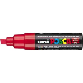 UNI POSCA PC-8K CHISEL TIP MARKER PEN- RED (BOX OF 6)