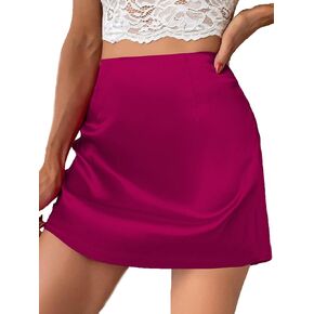 Womens Mini Skirt High Waisted Satin Skirt Silk A-Line Casual Mini Skirts for Women Short Skirt Party Skirts